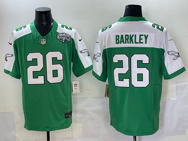 Men 2025 Philadelphia Eagles 26 Barkley green Nike Limited NFL Jersey style 003